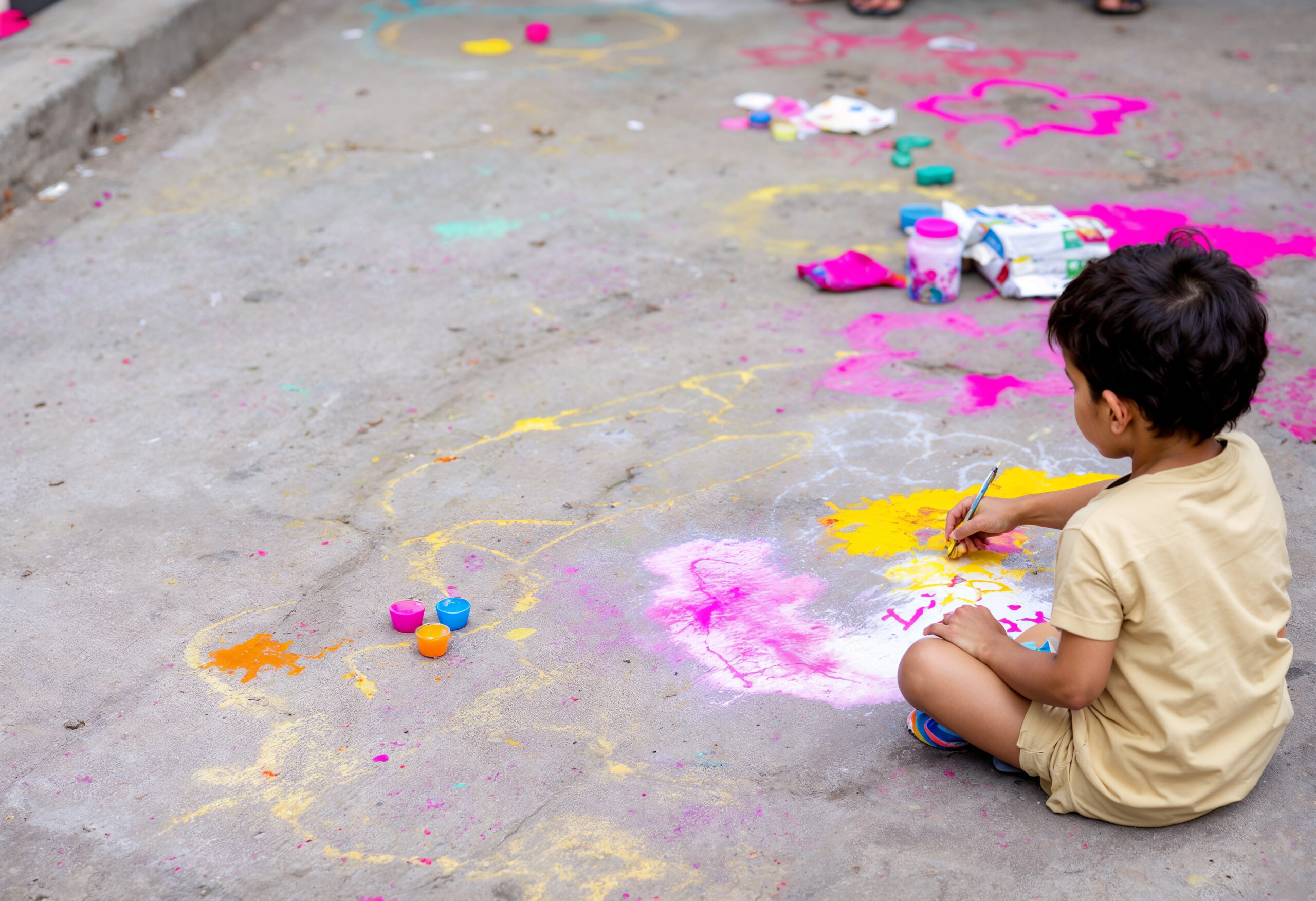child-drawing-with-chalk
